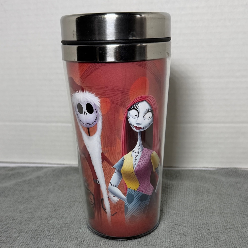 Nightmare Before Xmas Tumbler Jack Skellington Sally Zero Plastic Metal Lined